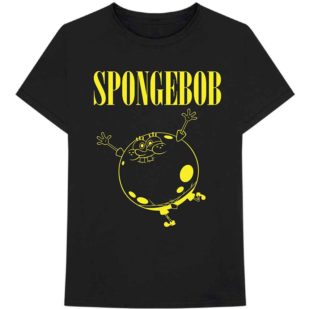 Nickelodeon Unisex T-Shirt: Sponge Bob Inflated Sponge (Black)