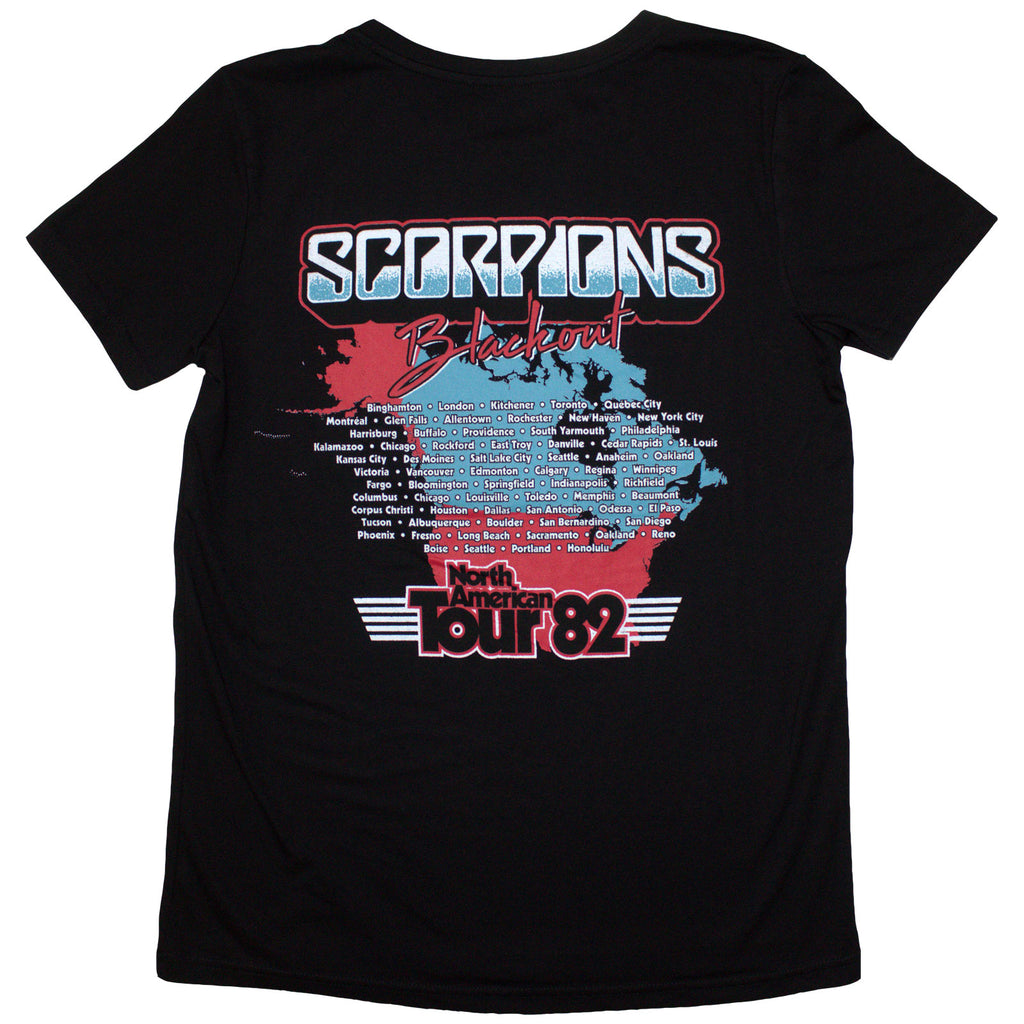 Scorpions Ladies T-Shirt: Blackout Tour '82 (Black) (Back Print)