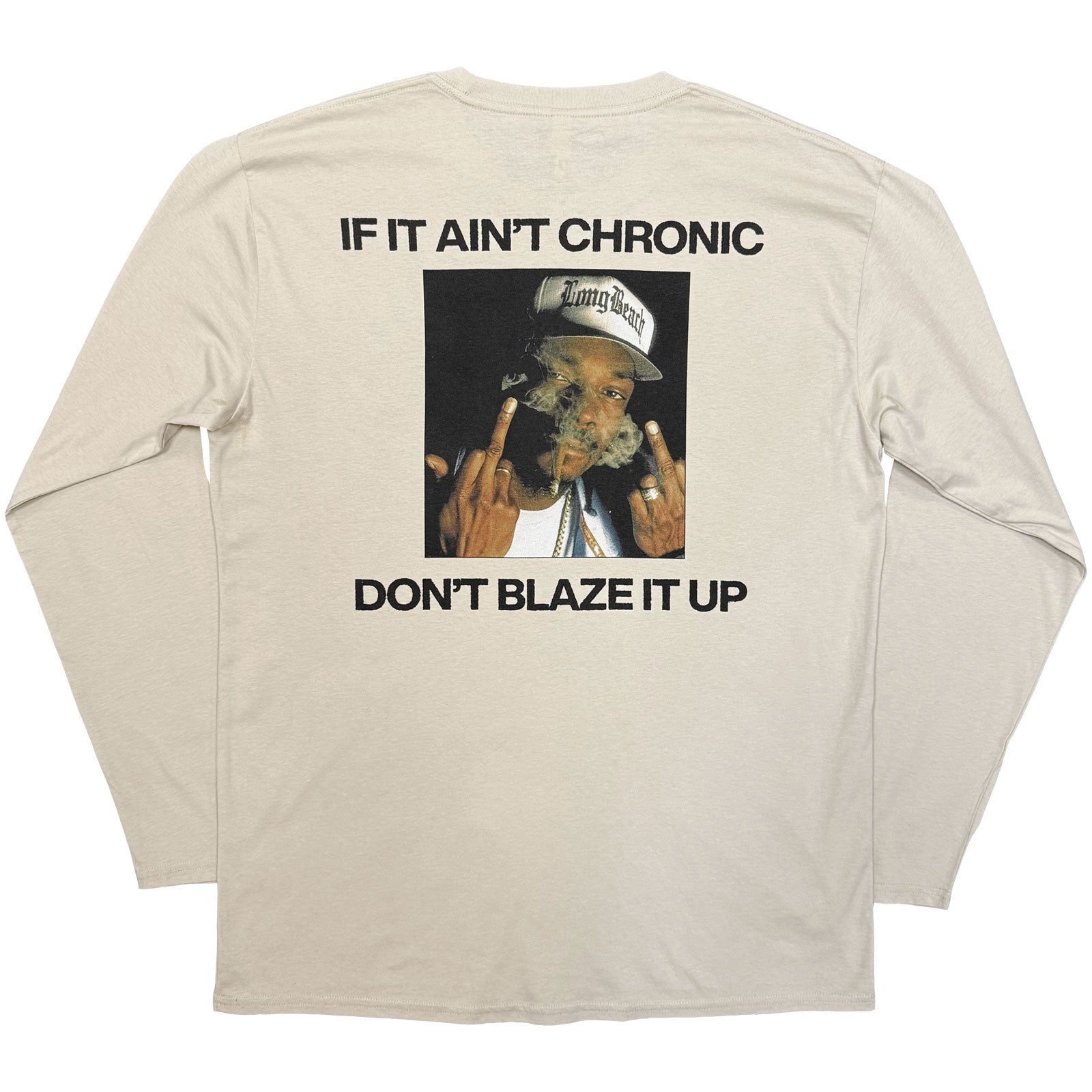 Snoop Dogg Unisex Long Sleeve T-Shirt: Middle Finger (Sand)