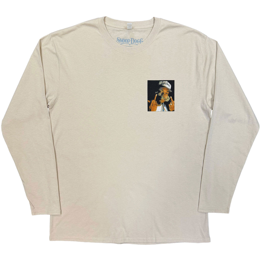 Snoop Dogg Unisex Long Sleeve T-Shirt: Middle Finger (Sand)