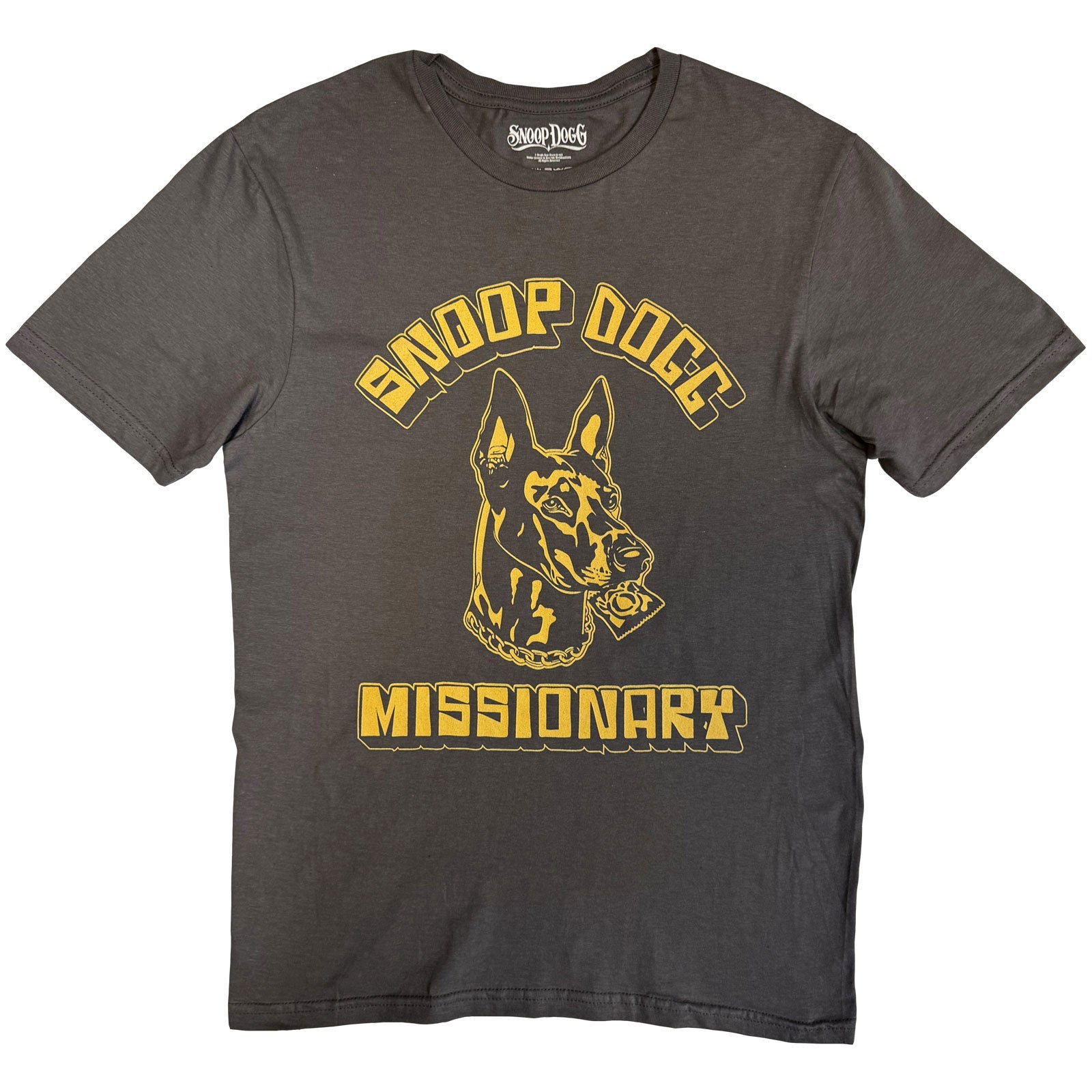Snoop Dogg Unisex T-Shirt: Doberman (Charcoal Grey)