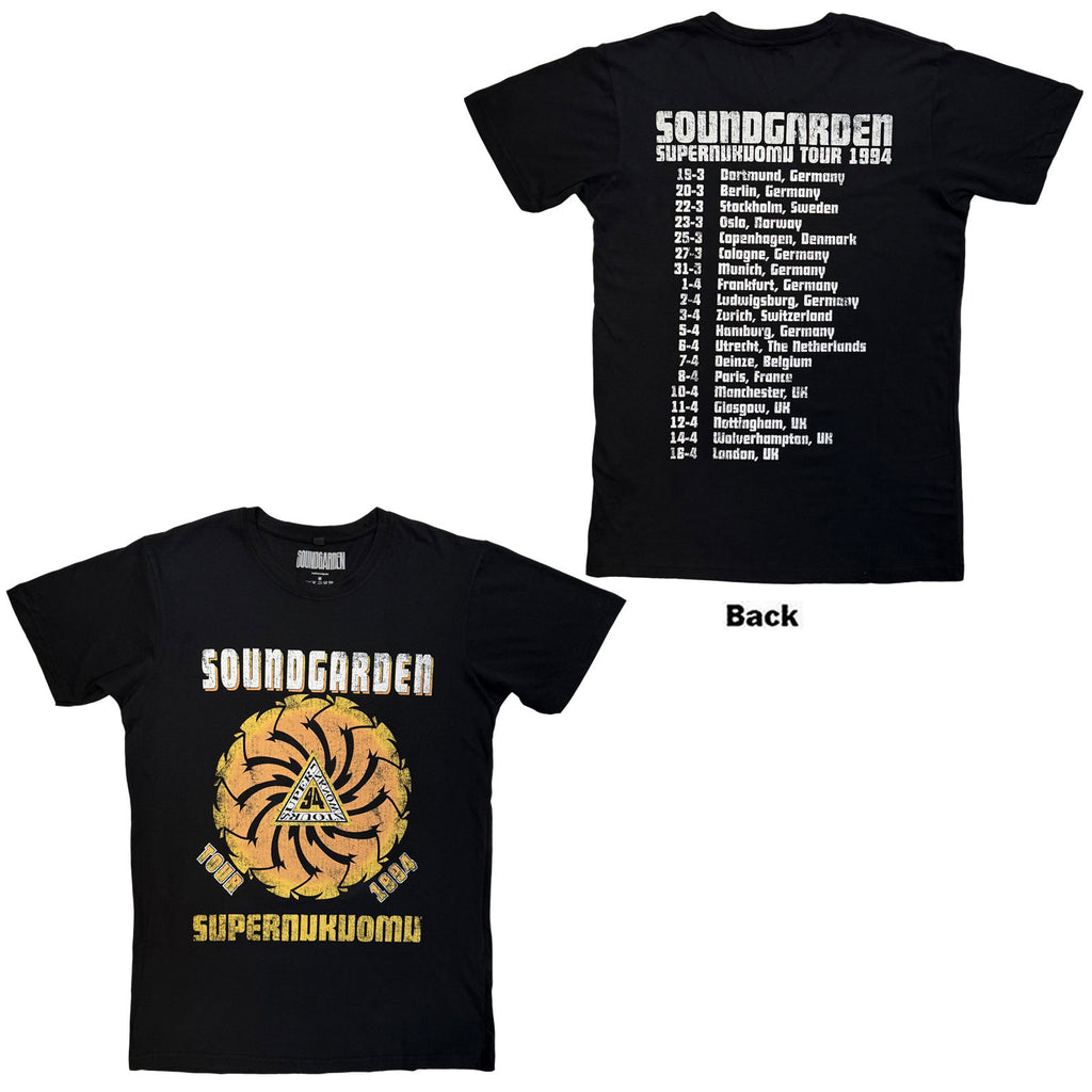 Soundgarden Unisex Premium Carbon T-Shirt: Superunknown Tour '94 (Black) (Back Print)