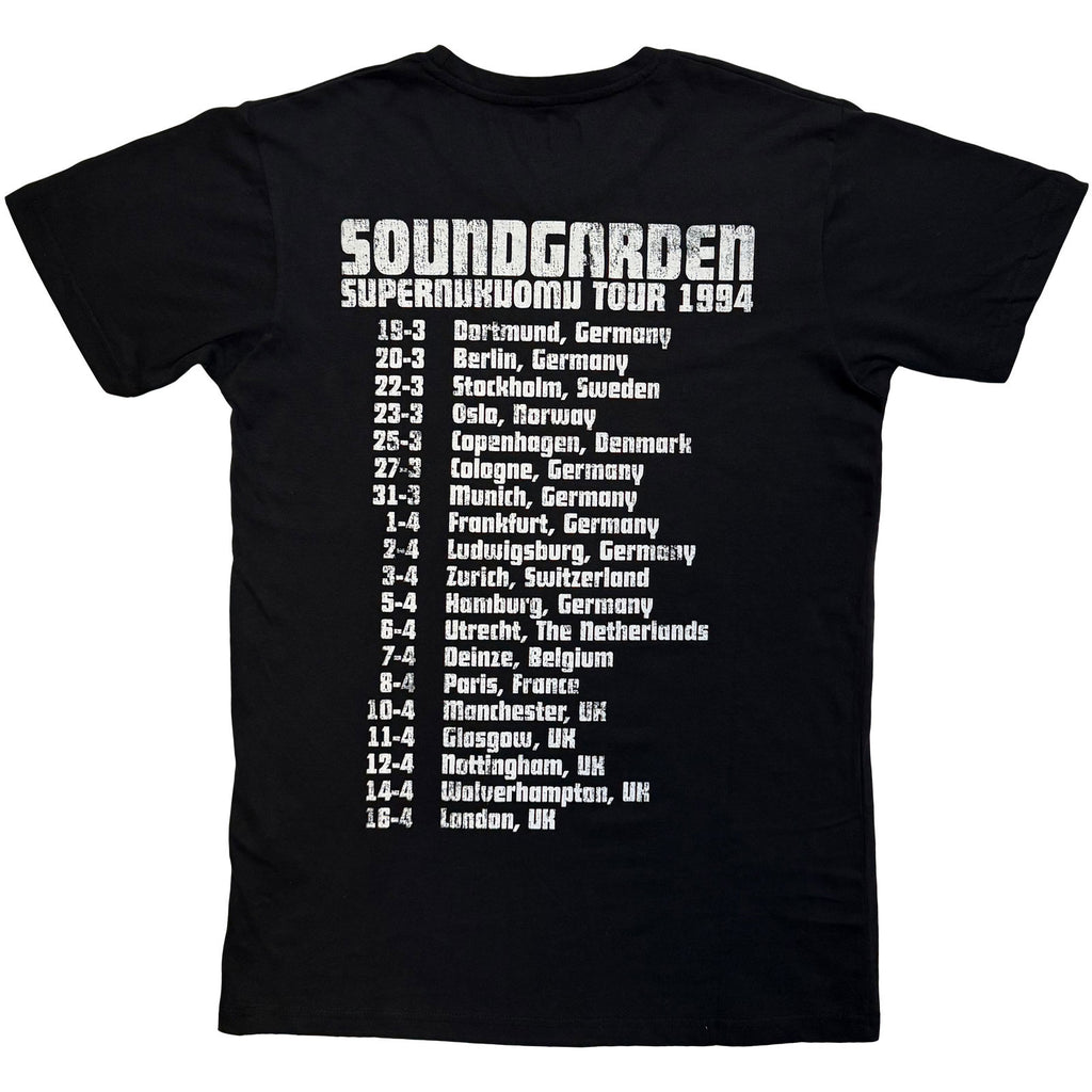 Soundgarden Unisex Premium Carbon T-Shirt: Superunknown Tour '94 (Black) (Back Print)