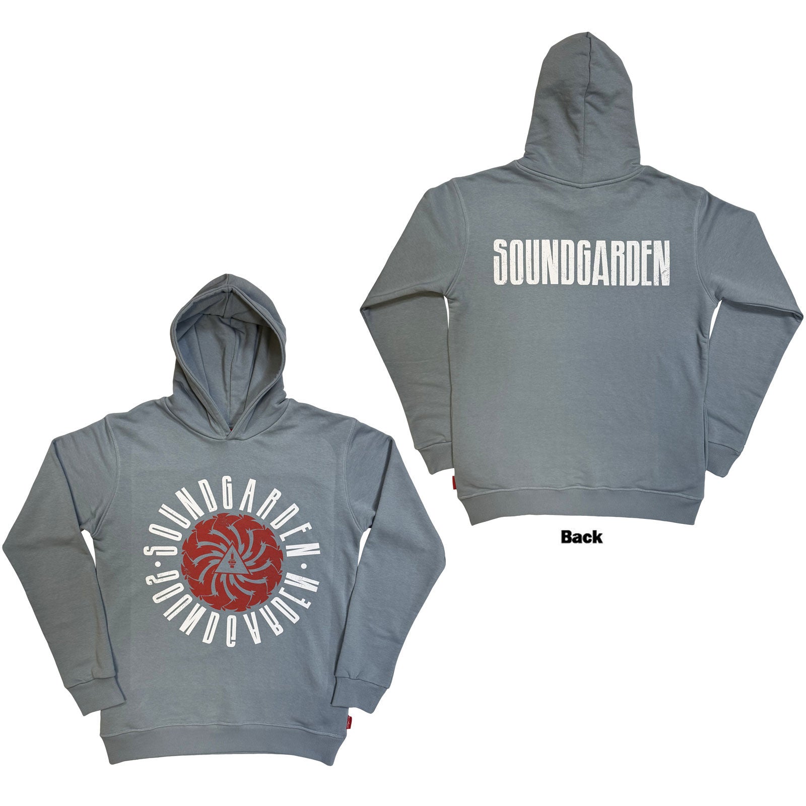 Soundgarden Unisex Unplugged Pullover Hoodie: Circle Logo (Blue) (Back Print)