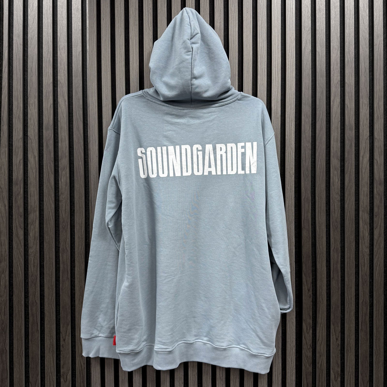Soundgarden Unisex Unplugged Pullover Hoodie: Circle Logo (Blue) (Back Print)