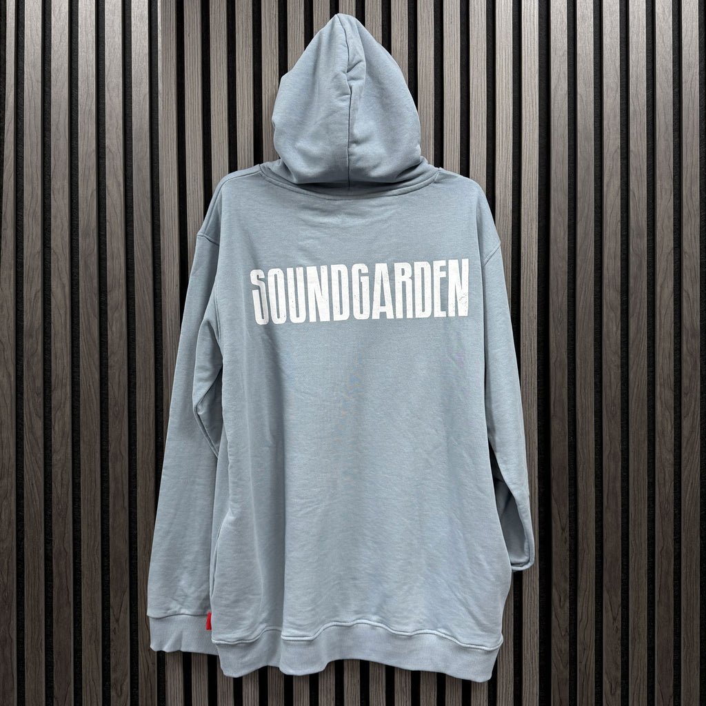 Soundgarden Unisex Unplugged Pullover Hoodie: Circle Logo (Blue) (Back Print)
