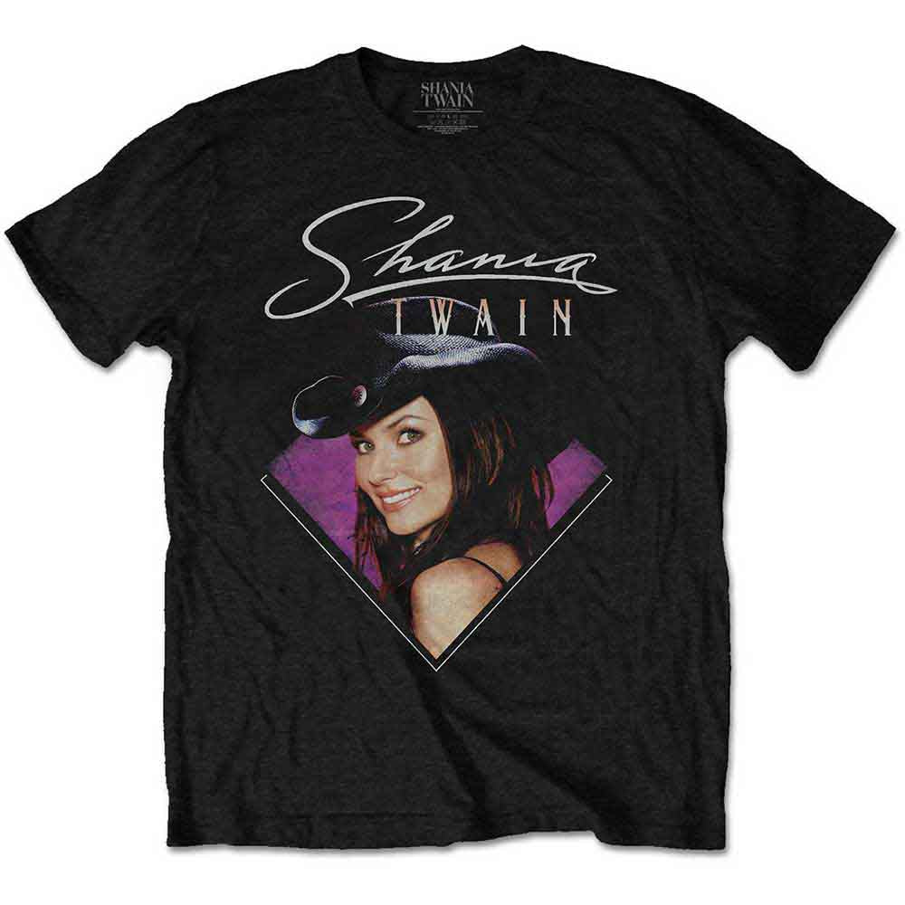 Shania Twain Unisex T-Shirt: Purple Photo (Black)