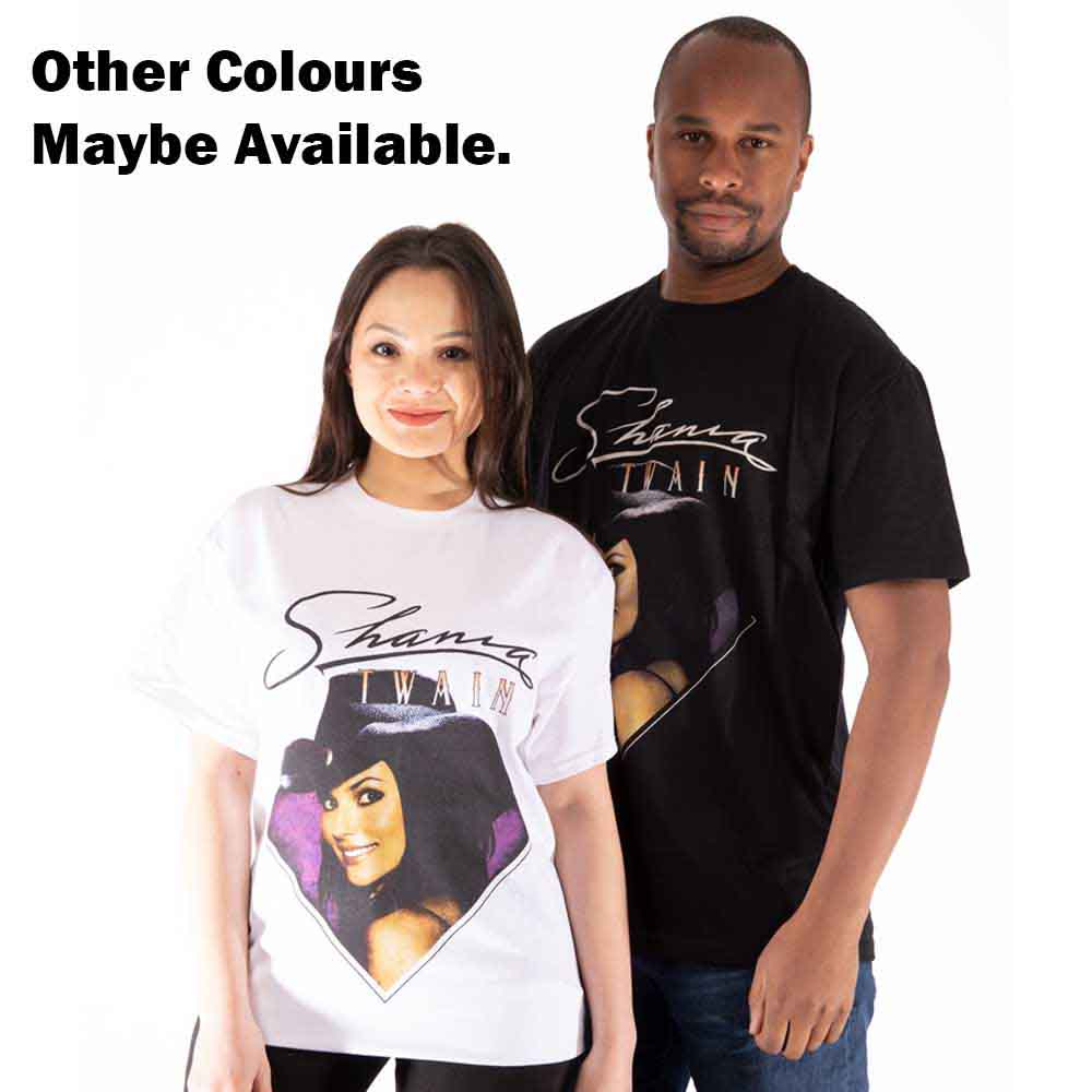 Shania Twain Unisex T-Shirt: Purple Photo (White)