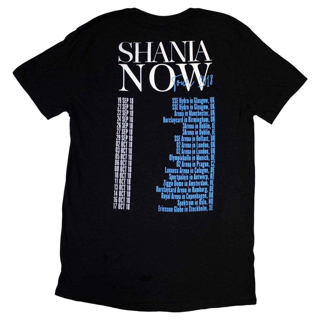Shania Twain Unisex T-Shirt: Tour 2018 Gloves Photo (Black) (Back Print & Ex-Tour)
