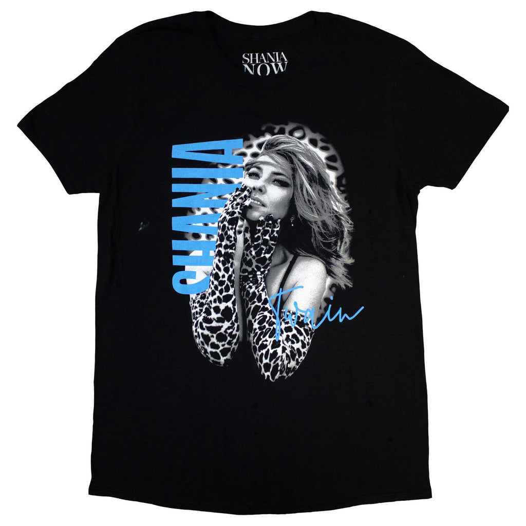 Shania Twain Unisex T-Shirt: Tour 2018 Gloves Photo (Black) (Back Print & Ex-Tour)