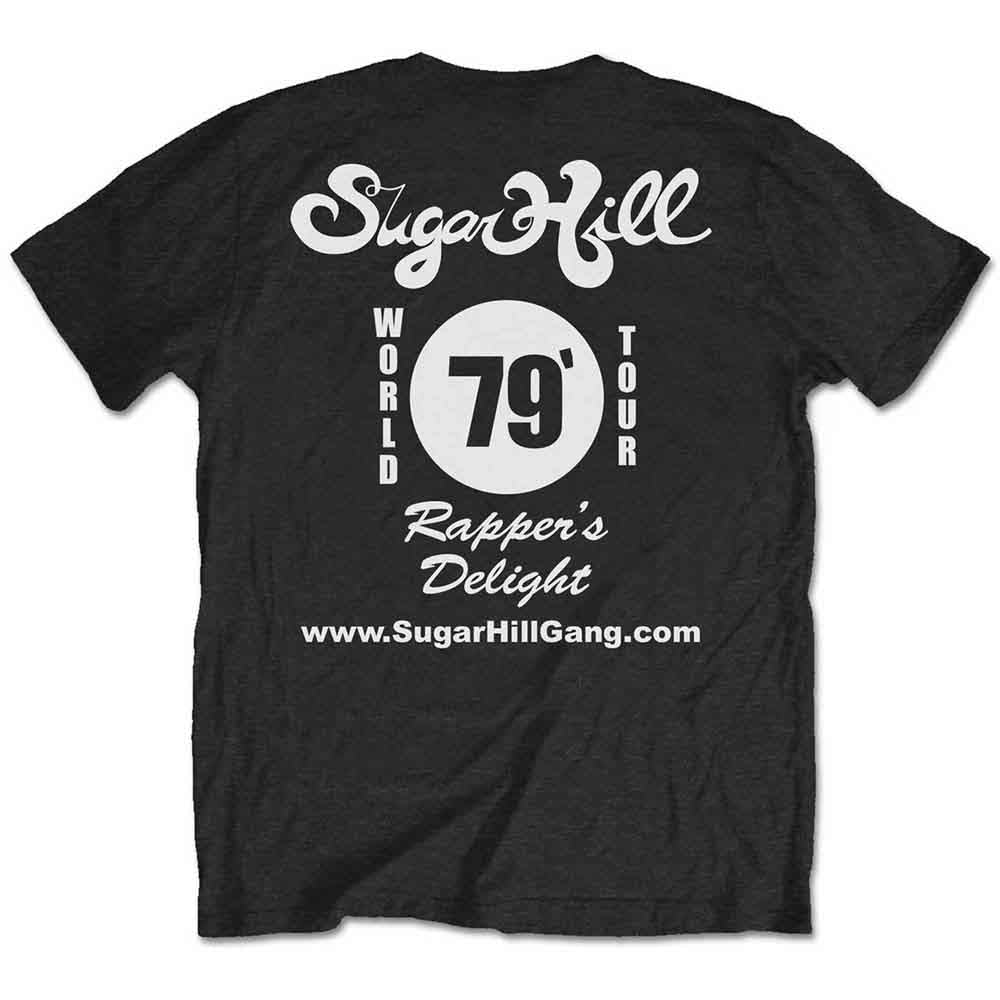 The Sugar Hill Gang Unisex T-Shirt: Rappers Delight Tour (Black) (Back Print)