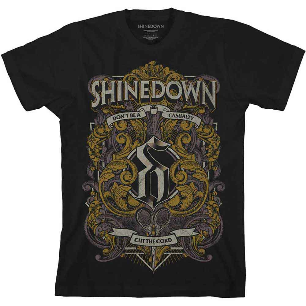 Shinedown Unisex T-Shirt: Ornamental Scissors (Black)