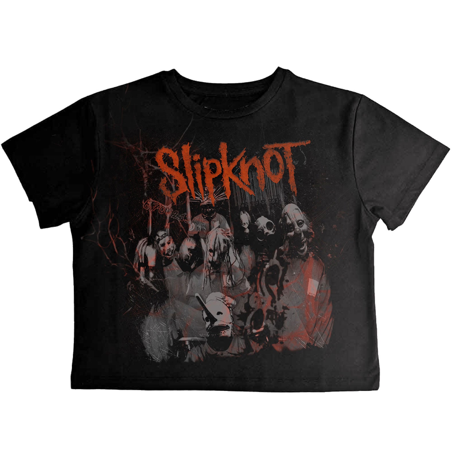Slipknot Ladies Crop Top: Ouija Belt (Black) (Back Print)