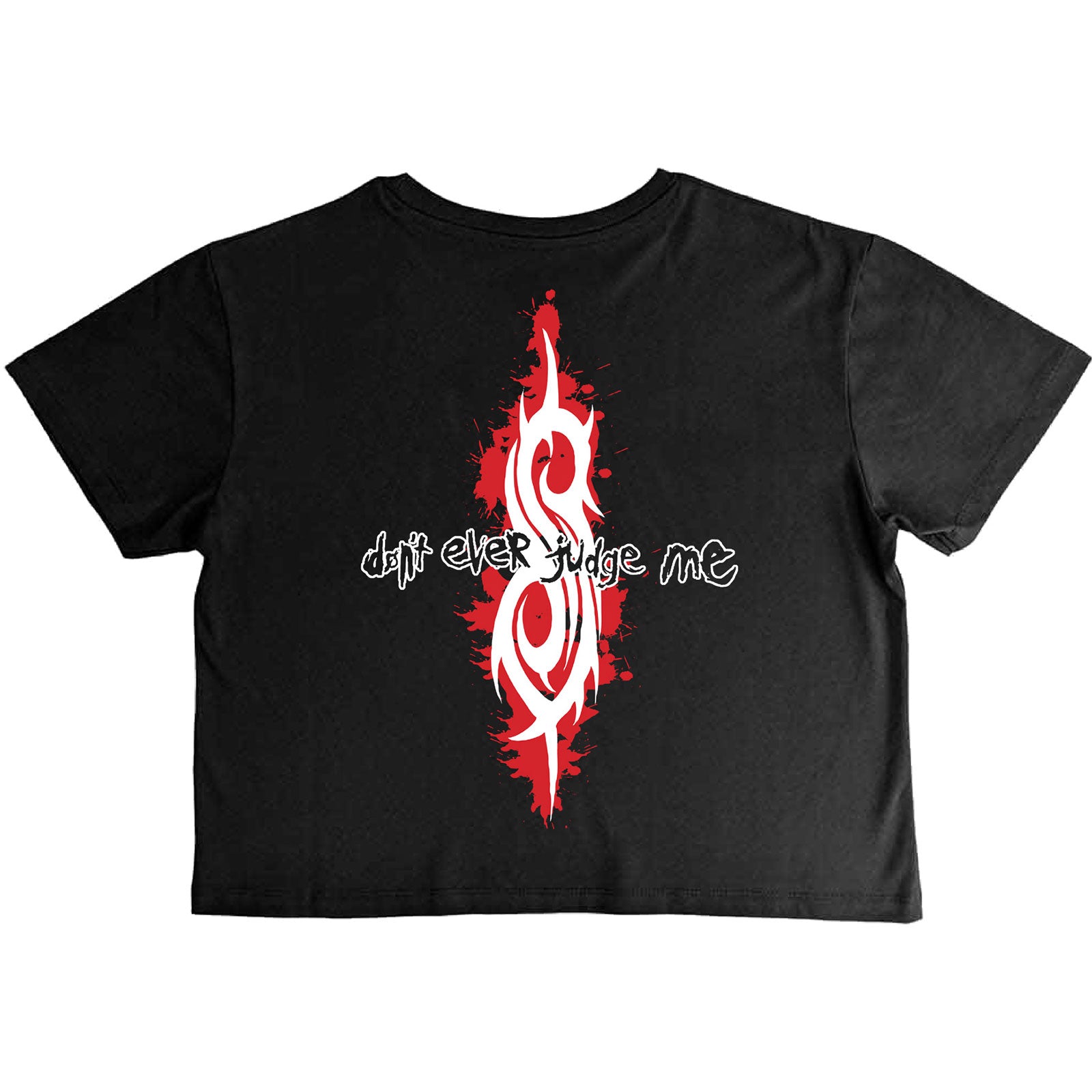 Slipknot Ladies Crop Top: Don't Ever Judge Me (Black) (Back Print)