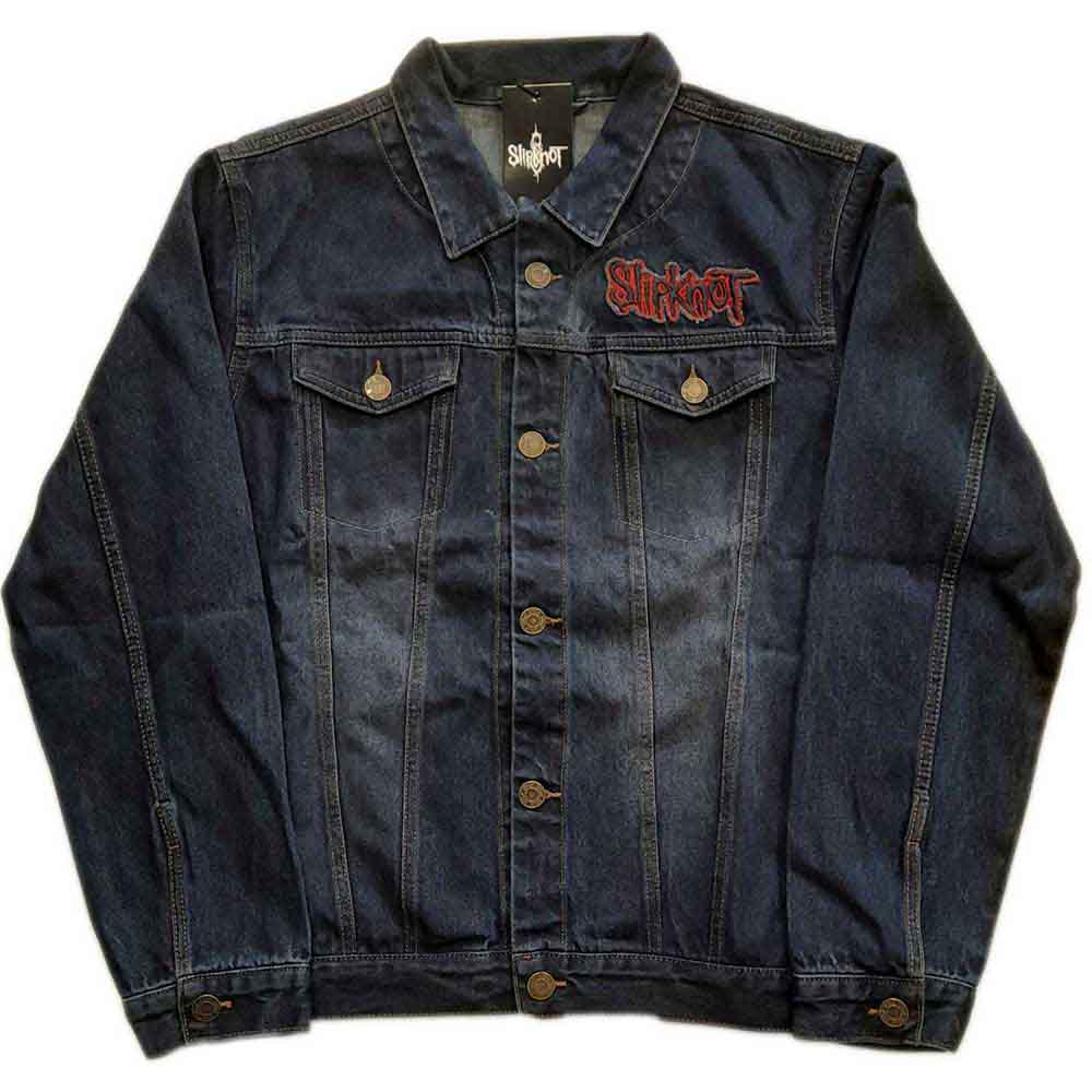 Slipknot Unisex Denim Jacket: Tribal Logo (Denim Blue) (Back Print)