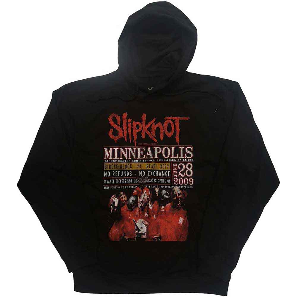 Slipknot Unisex Eco Pullover Hoodie: Minneapolis '09 (Black) (Back Print)