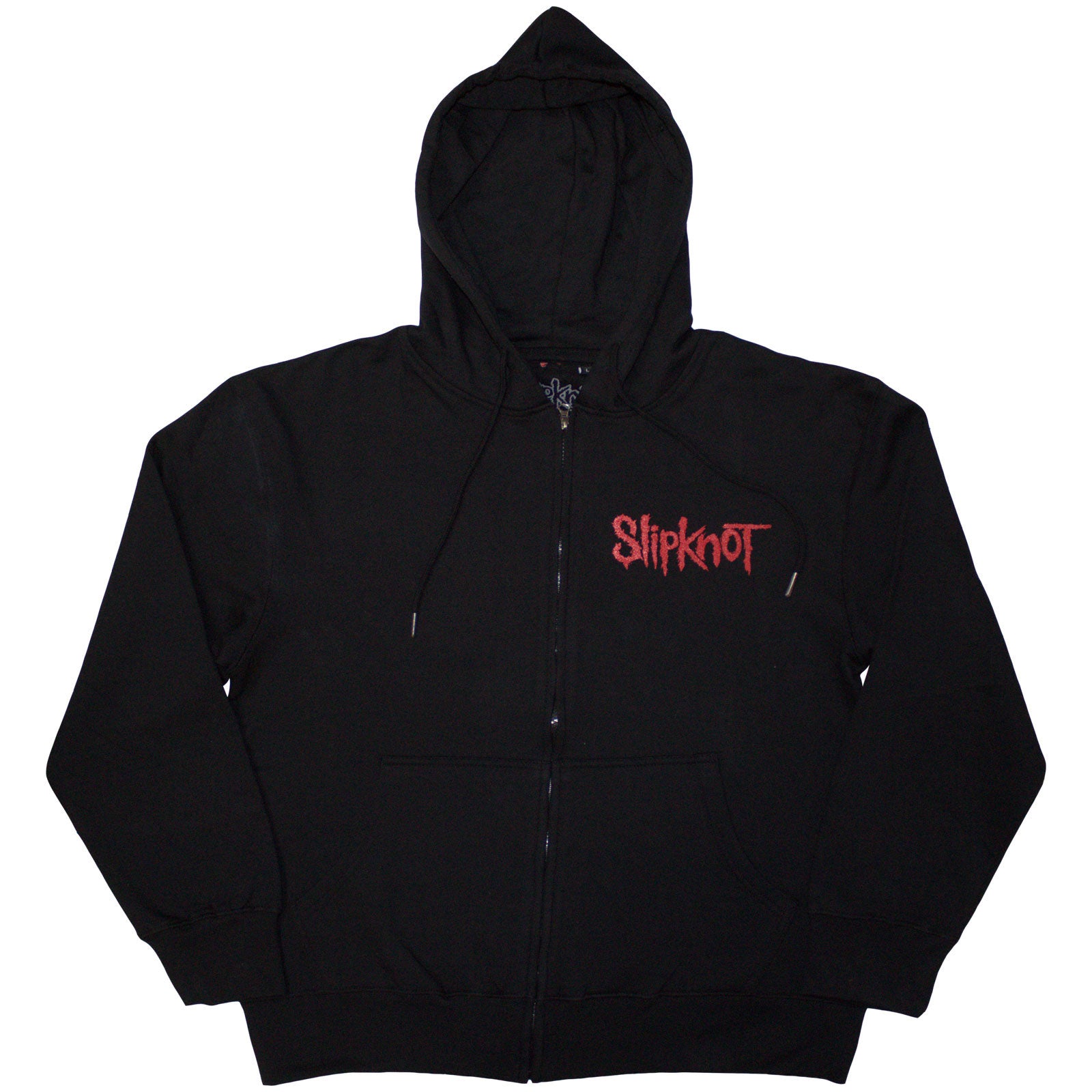 Slipknot Unisex Zipped Hoodie: Skull Teeth (Black) (Back Print)
