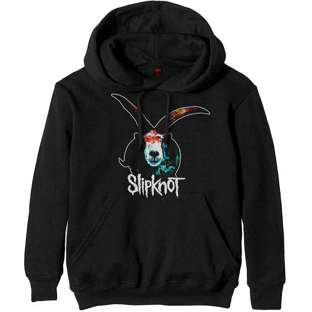 Slipknot Unisex Pullover Hoodie: Graphic Goat (Black) (Back Print)