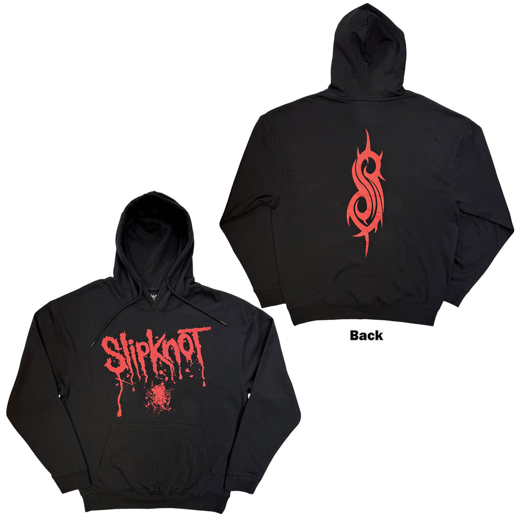 Slipknot Unisex Pullover Hoodie: Splatter (Black) (Back Print)