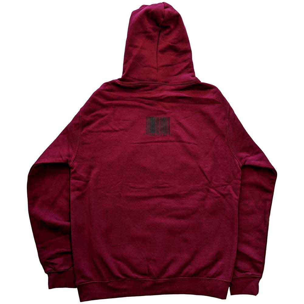 Slipknot Unisex Pullover Hoodie: Barcode Photo (Maroon Red) (Back Print)
