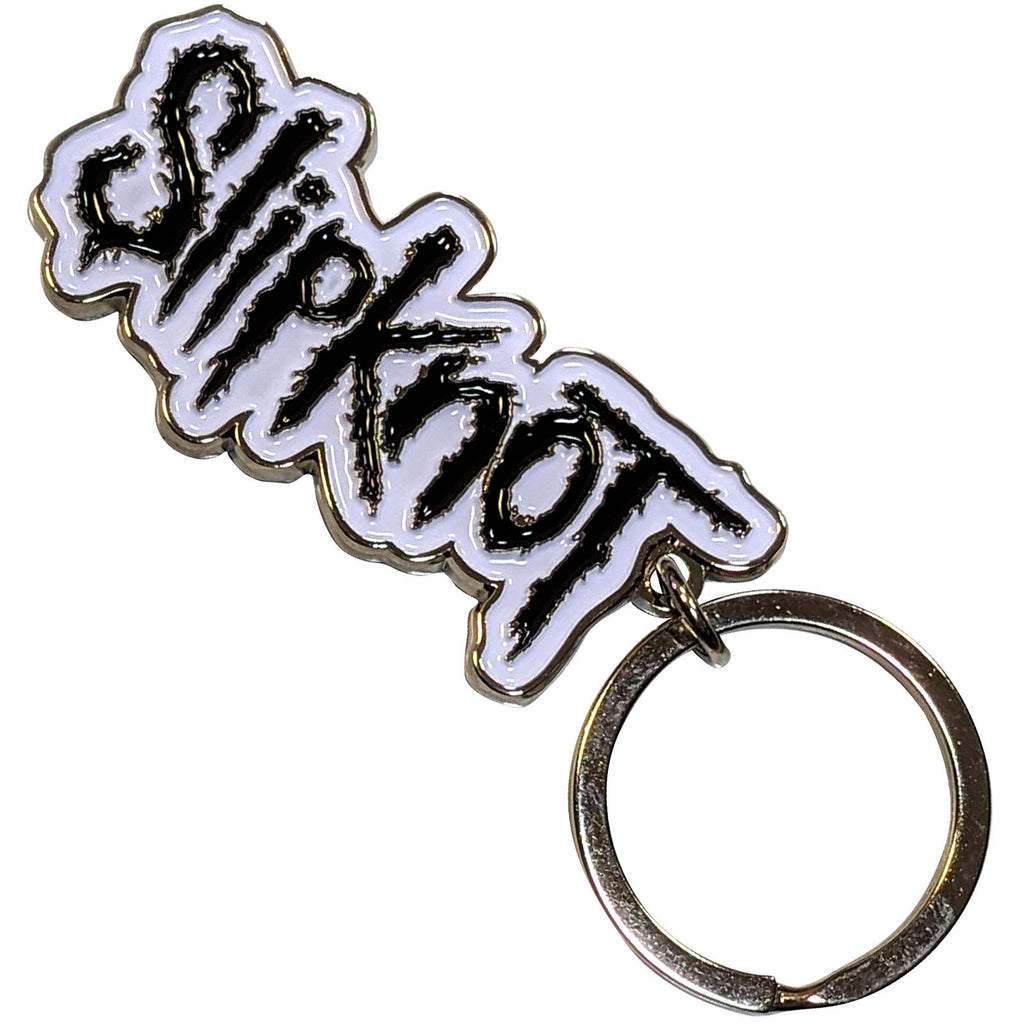 Slipknot Keychain: Black Logo White Border
