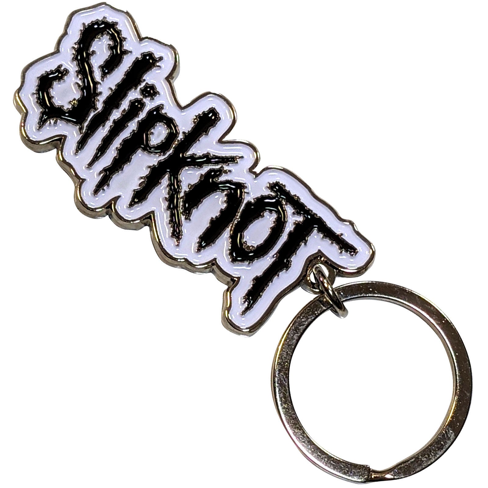 Slipknot Keychain: Black Logo White Border
