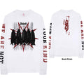 Slipknot Unisex Long Sleeve T-Shirt: Shrouded Group (White) (Back & Sleeve Print)