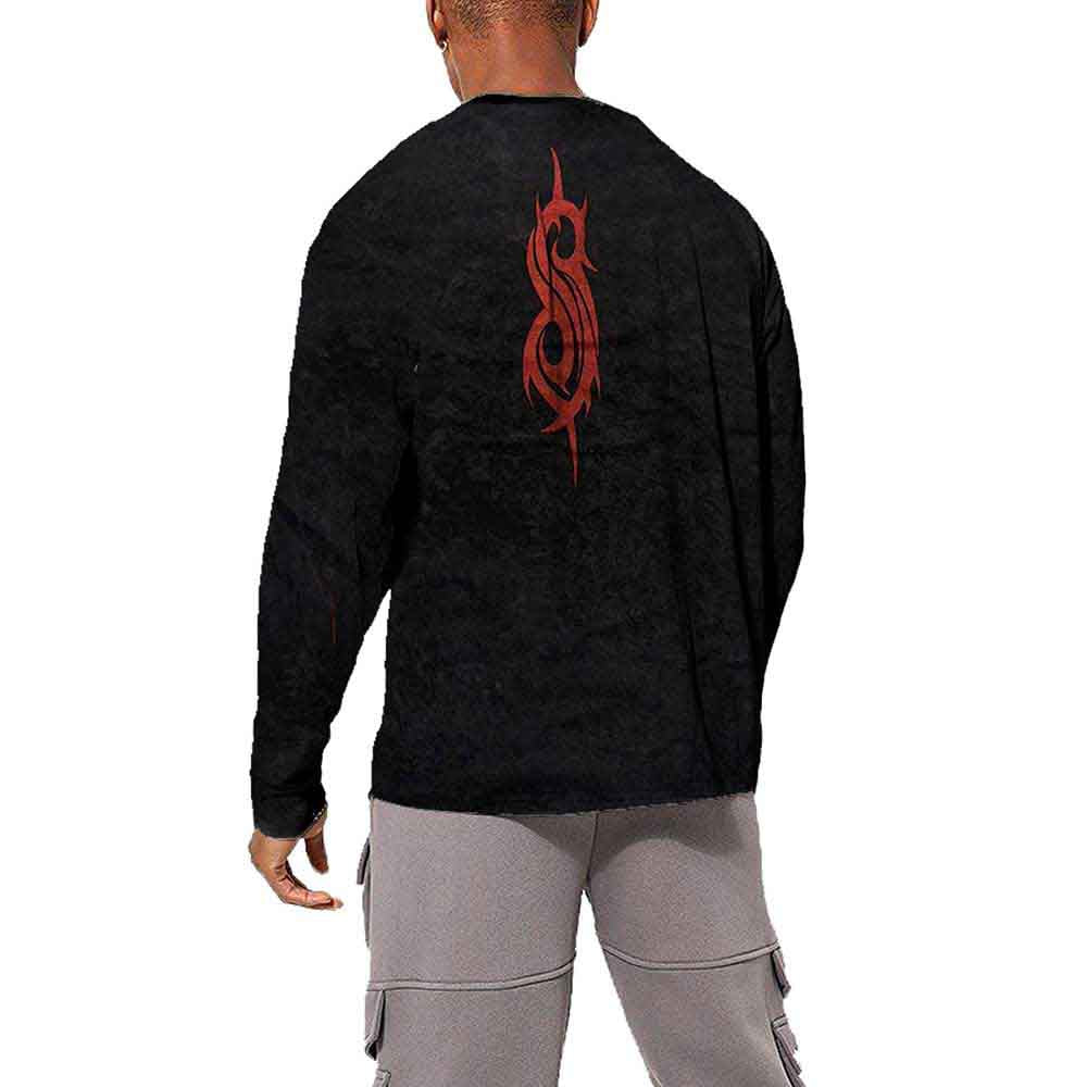 Slipknot Unisex Long Sleeve T-Shirt: Patched Up (Black) (Back Print & Wash Collection)