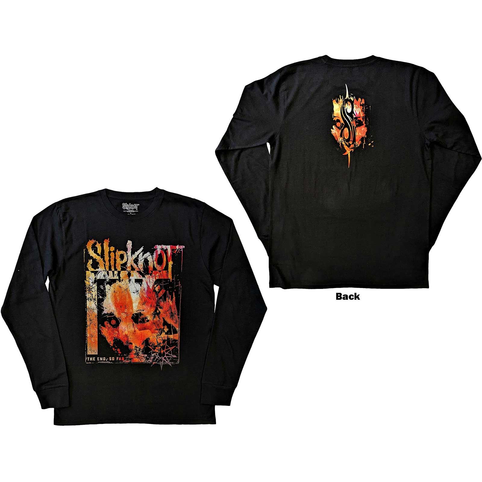 Slipknot Unisex Long Sleeve T-Shirt: The End, So Far Pepper (Black) (Back Print)