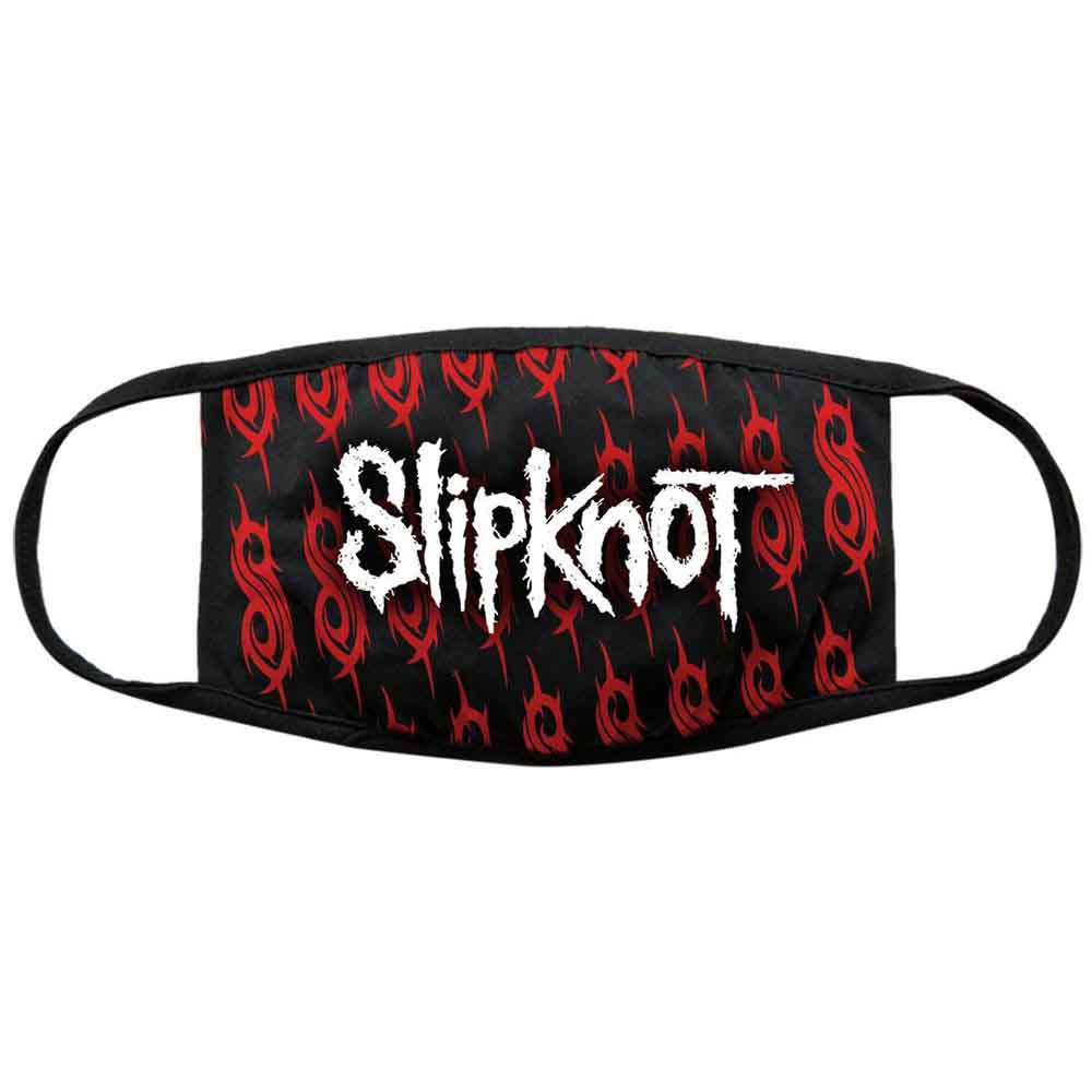 Slipknot Face Mask: White Logo & Sigils (Black)