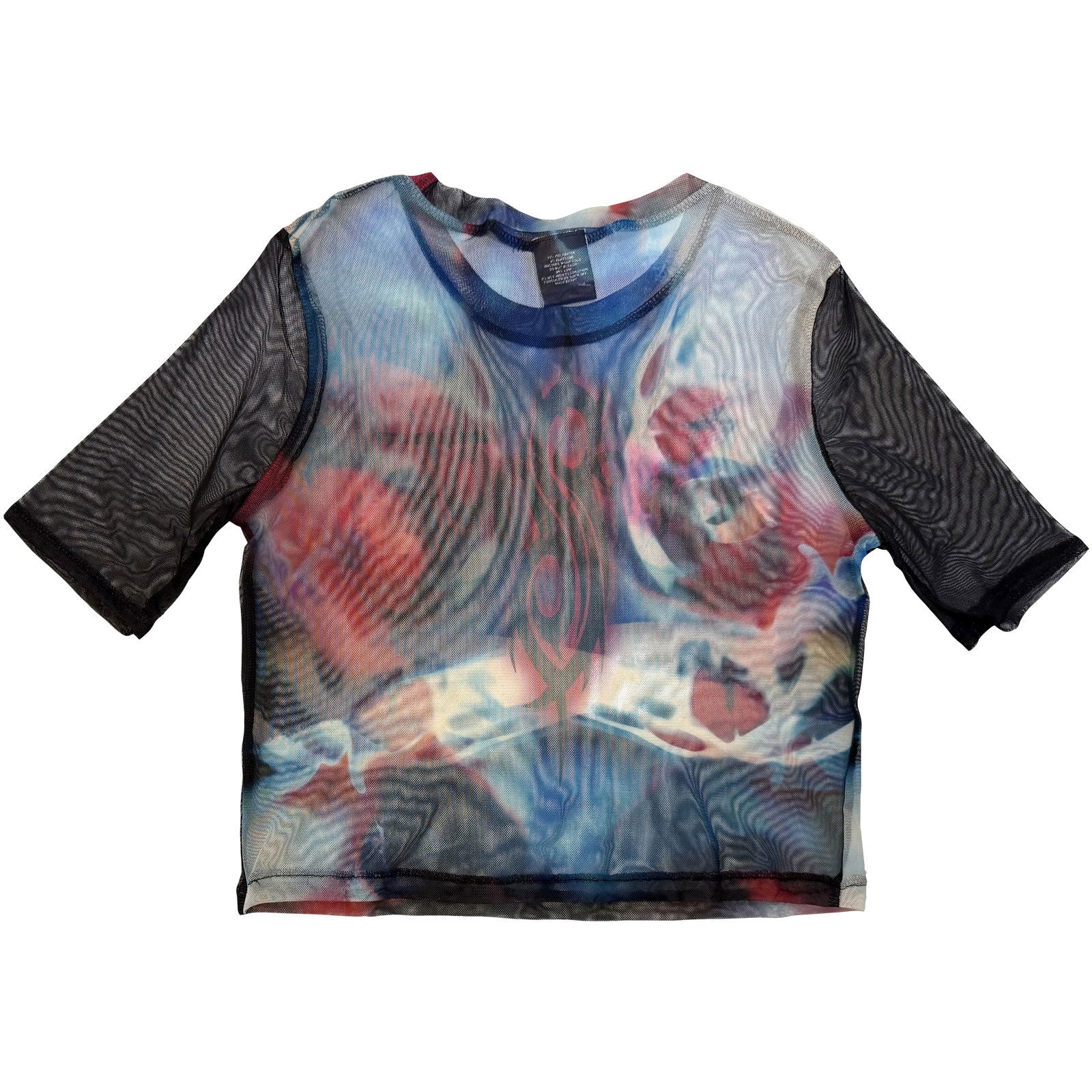 Slipknot Ladies Mesh Crop Top: Face & Logo (Black)