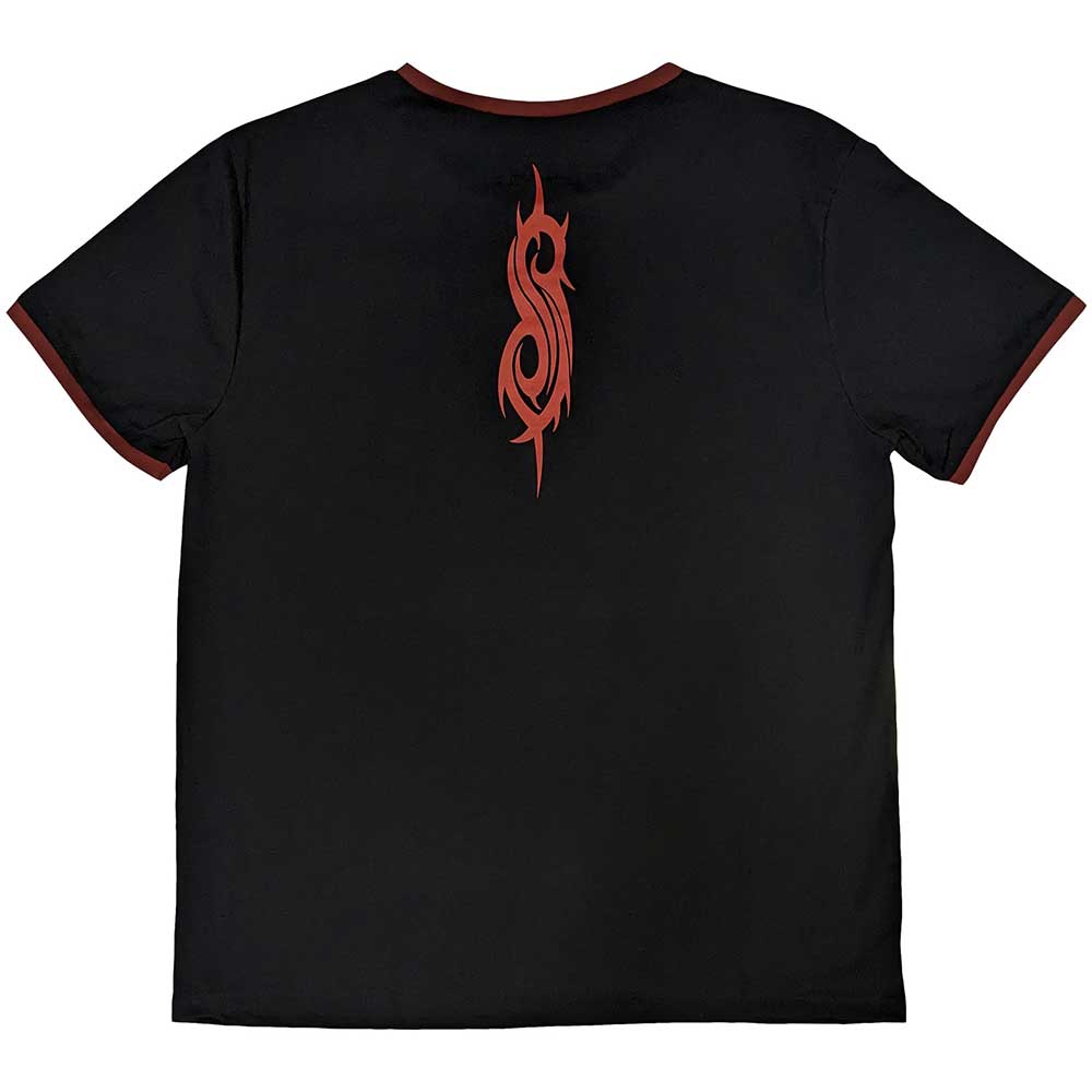 Slipknot Unisex Ringer T-Shirt: Logo (Black) (Back Print)