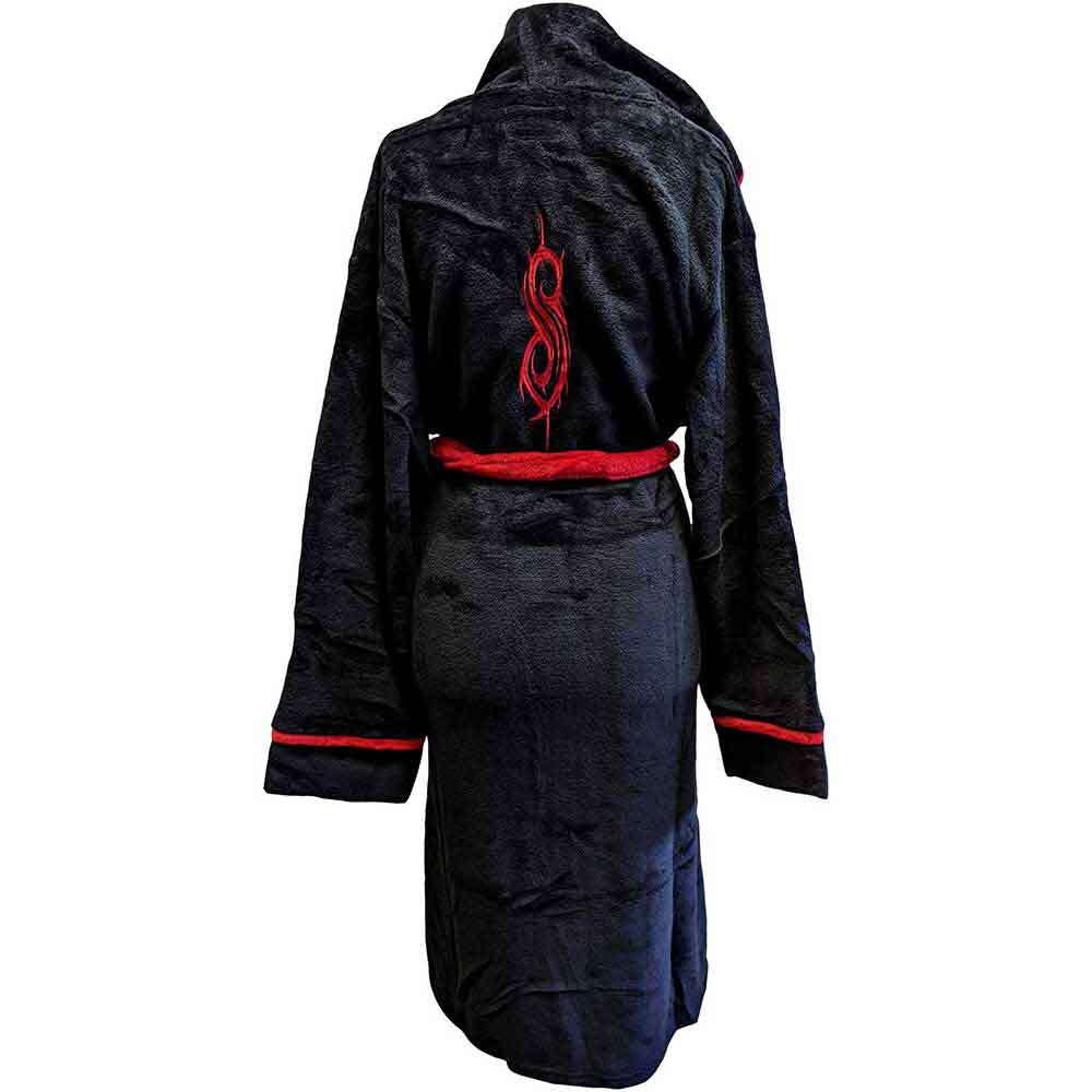 Slipknot Unisex Bathrobe: Logo & Tribal S (Black) (Back Print)