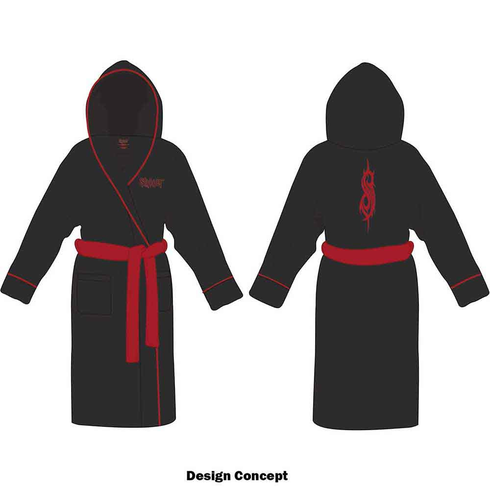 Slipknot Unisex Bathrobe: Logo & Tribal S (Black) (Back Print)