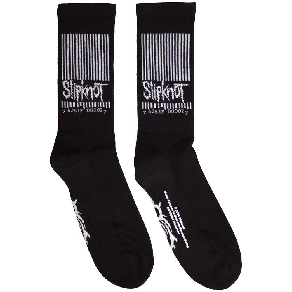 Slipknot Unisex Terry Socks: Barcode & Tribal S (Black) (UK Size 4 - 7)