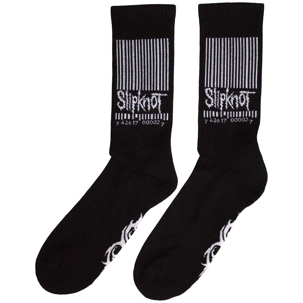 Slipknot Unisex Terry Socks: Barcode & Tribal S (Black) (UK Size 4 - 7)