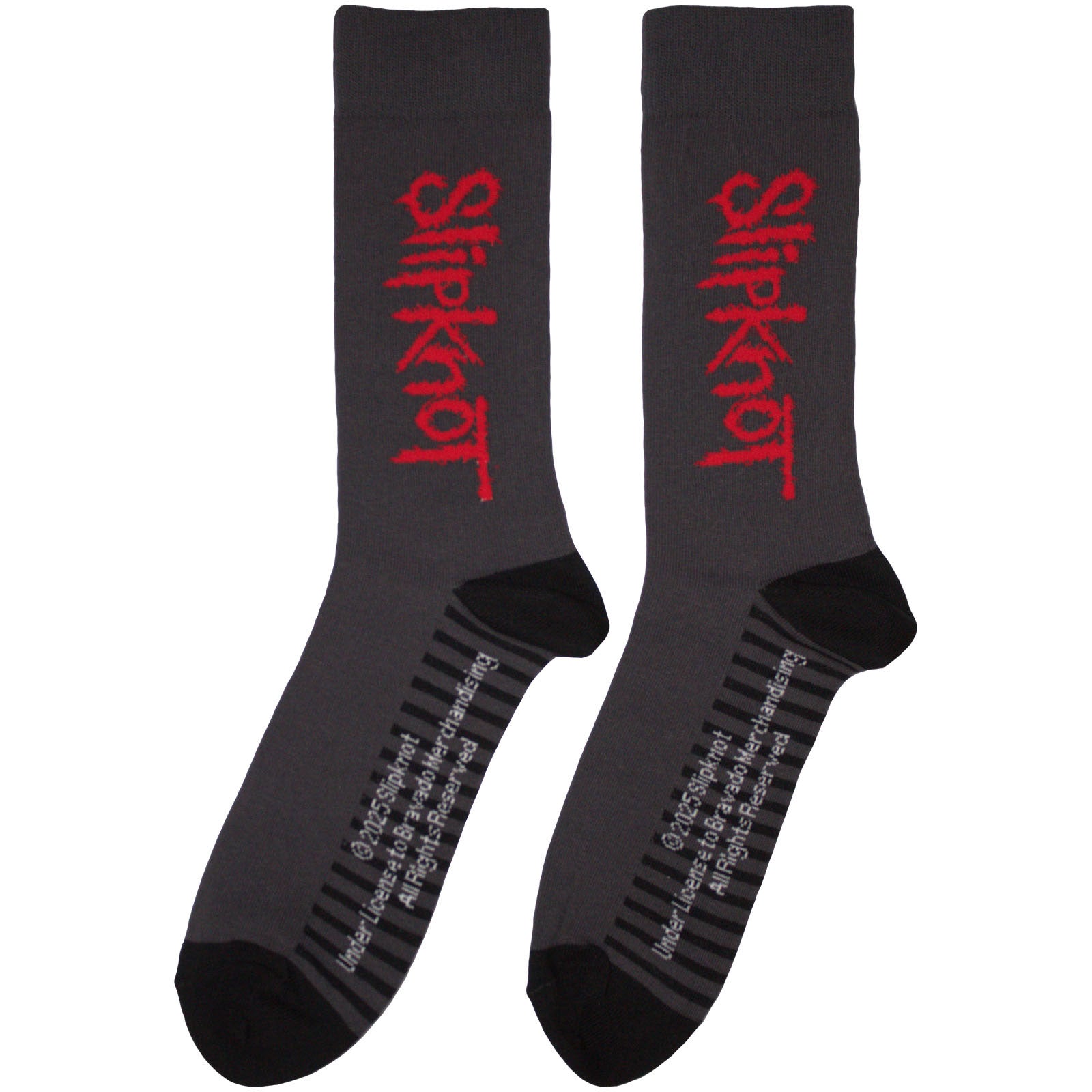 Slipknot Unisex Ankle Socks: Logo Vertical (Grey) (UK Size 6 - 11)