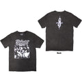 Slipknot Unisex Stone Wash T-Shirt: Album Splatter (Charcoal Grey) (Back Print)