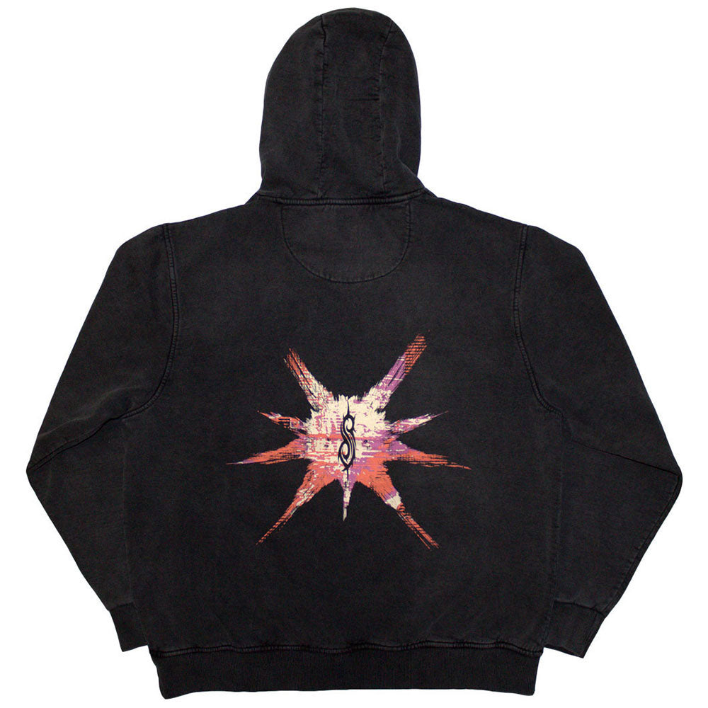 Slipknot Unisex Stone Wash Pullover Hoodie: The End, So Far Barcode (Charcoal Grey) (Back Print & Wash Collection)