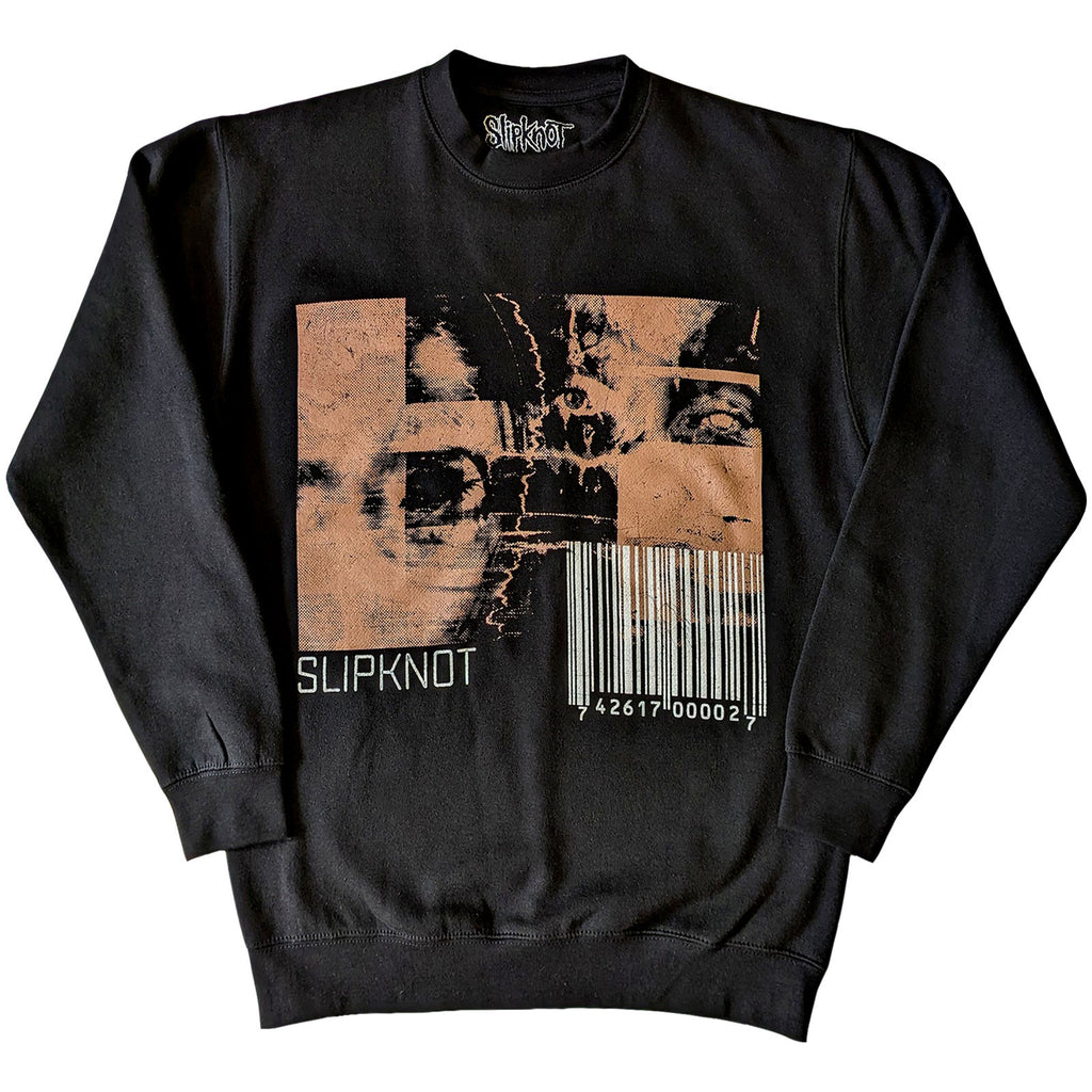 Slipknot Unisex Sweatshirt: The End, So Far Faces & Barcode (Black) (Back Print)
