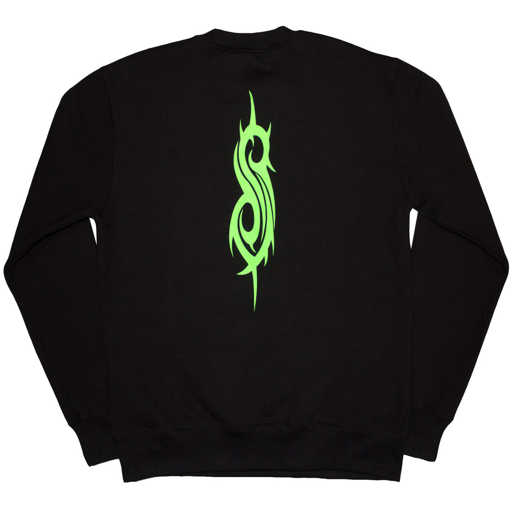 Slipknot Unisex Sweatshirt: Green Demon (Black) (Back Print & Oversized)