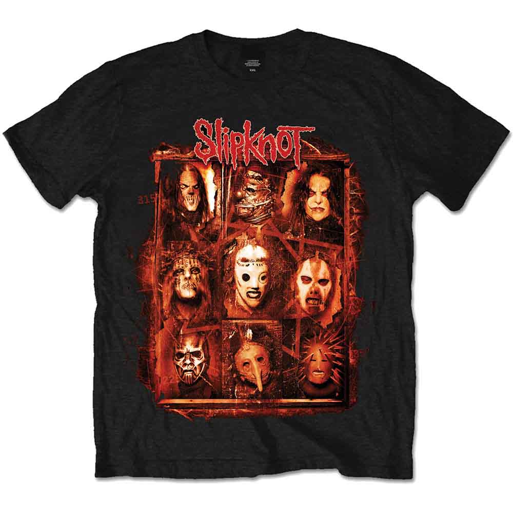 Slipknot Unisex T-Shirt: Rusty Face (Black) (Back Print)