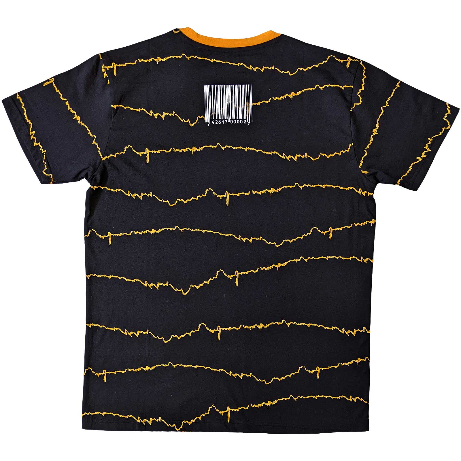 Slipknot Unisex Ringer T-Shirt: The End, So Far Tribal-S & Barcode (Black) (Back Print)