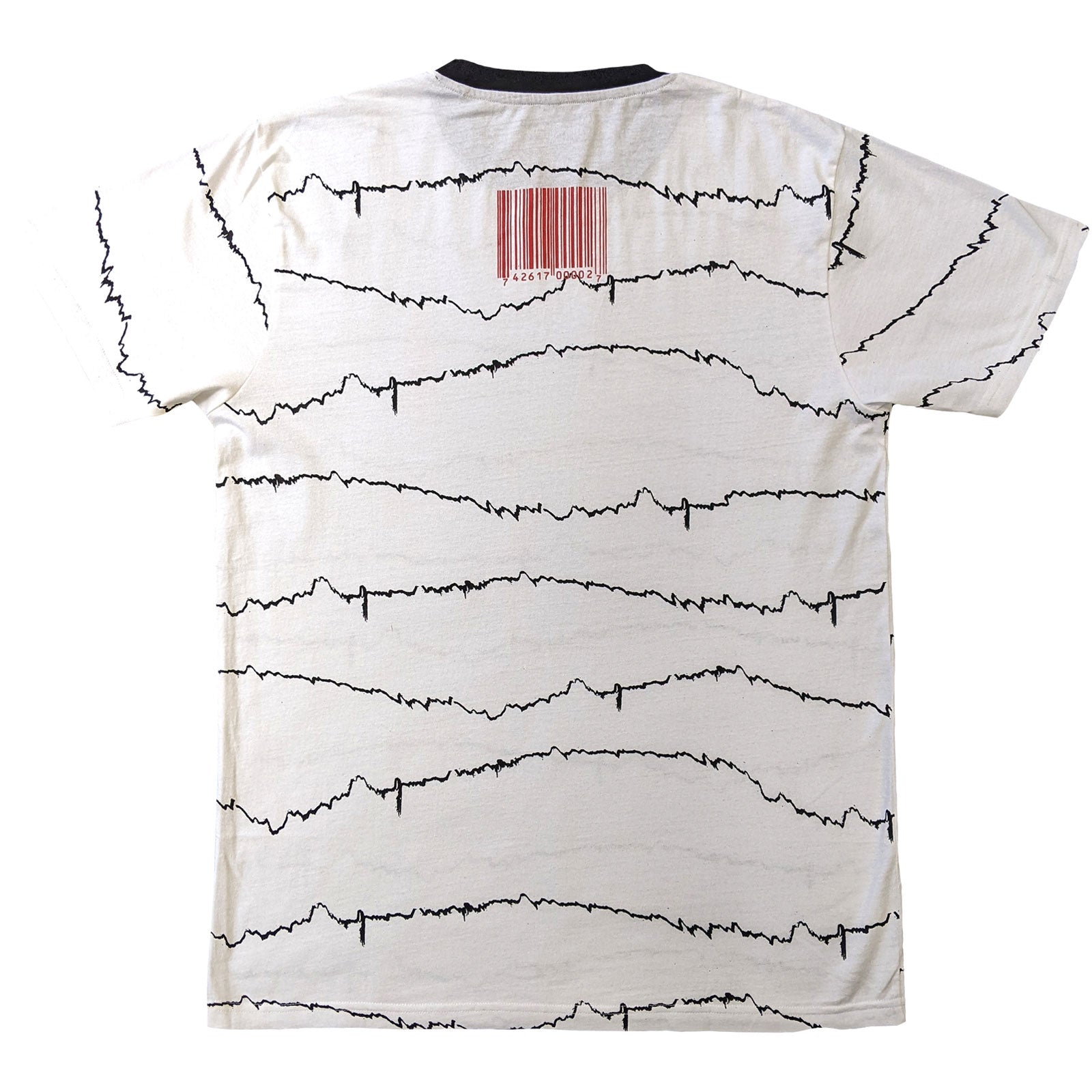 Slipknot Unisex Ringer T-Shirt: The End, So Far Tribal-S & Barcode (White) (Back Print)
