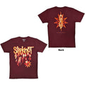Slipknot Unisex T-Shirt: The End, So Far Group Photo Tribal S Nonogram (Maroon Red) (Back Print)