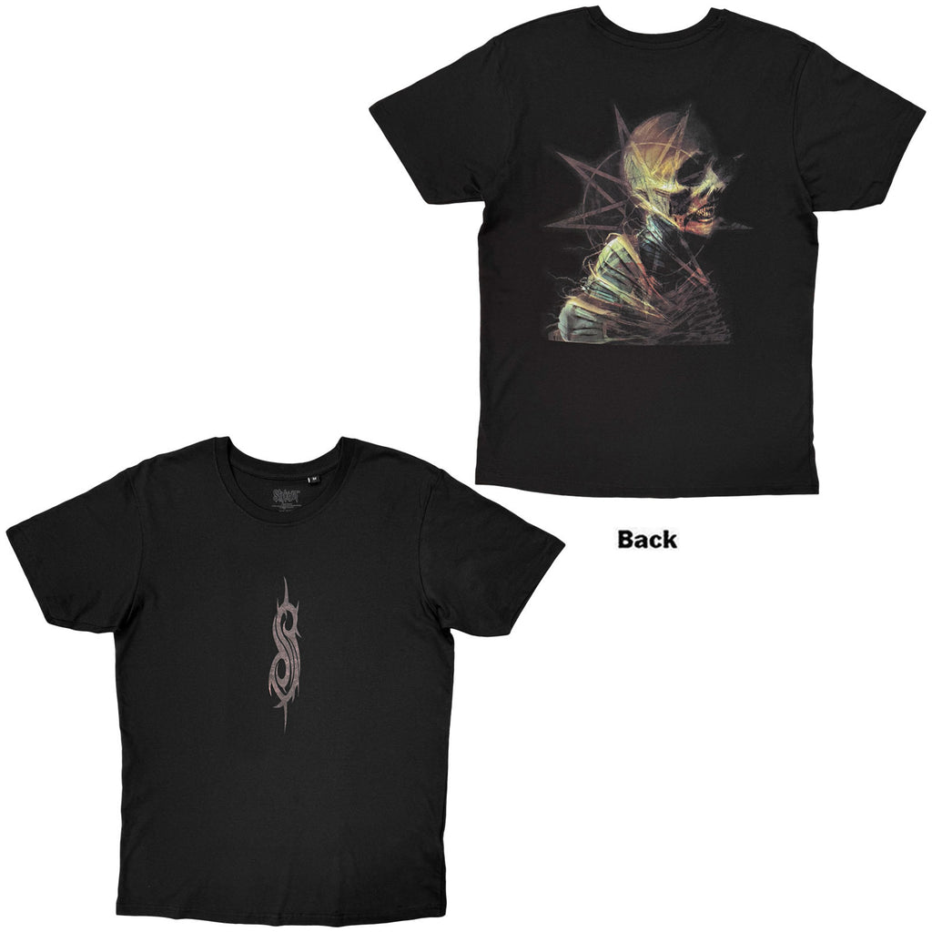 Slipknot Unisex T-Shirt: Skeleton & Pentagram (Black) (Back Print)
