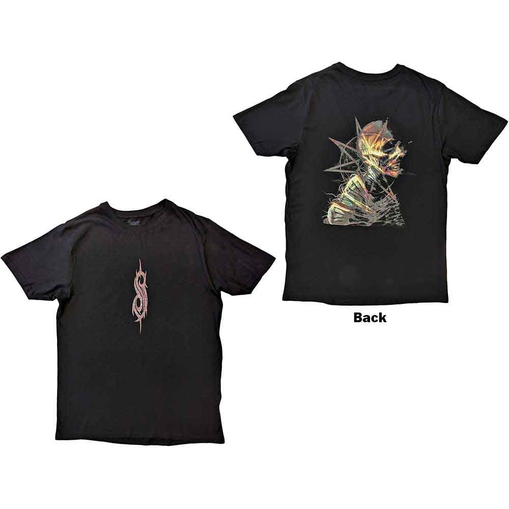 Slipknot Unisex T-Shirt: Skeleton & Pentagram (Black) (Back Print)