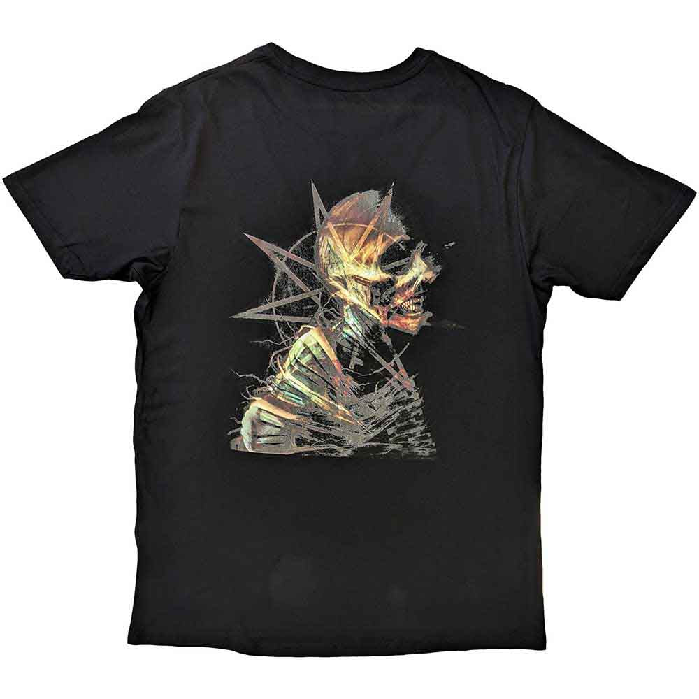 Slipknot Unisex T-Shirt: Skeleton & Pentagram (Black) (Back Print)
