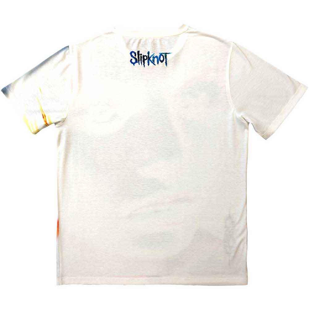Slipknot Unisex Sublimation T-Shirt: Adderall Face Inverted (White) (Back Print)