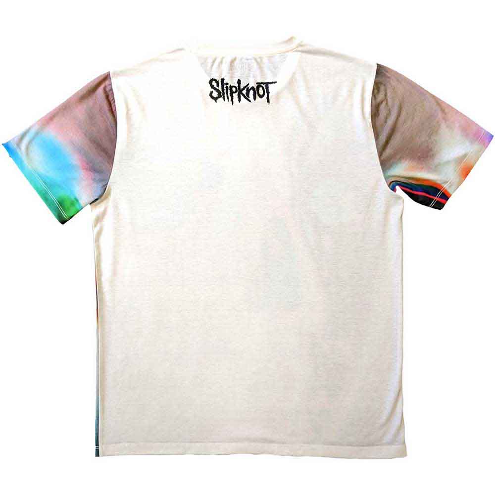 Slipknot Unisex Sublimation T-Shirt: Adderall Face (White) (Back Print)